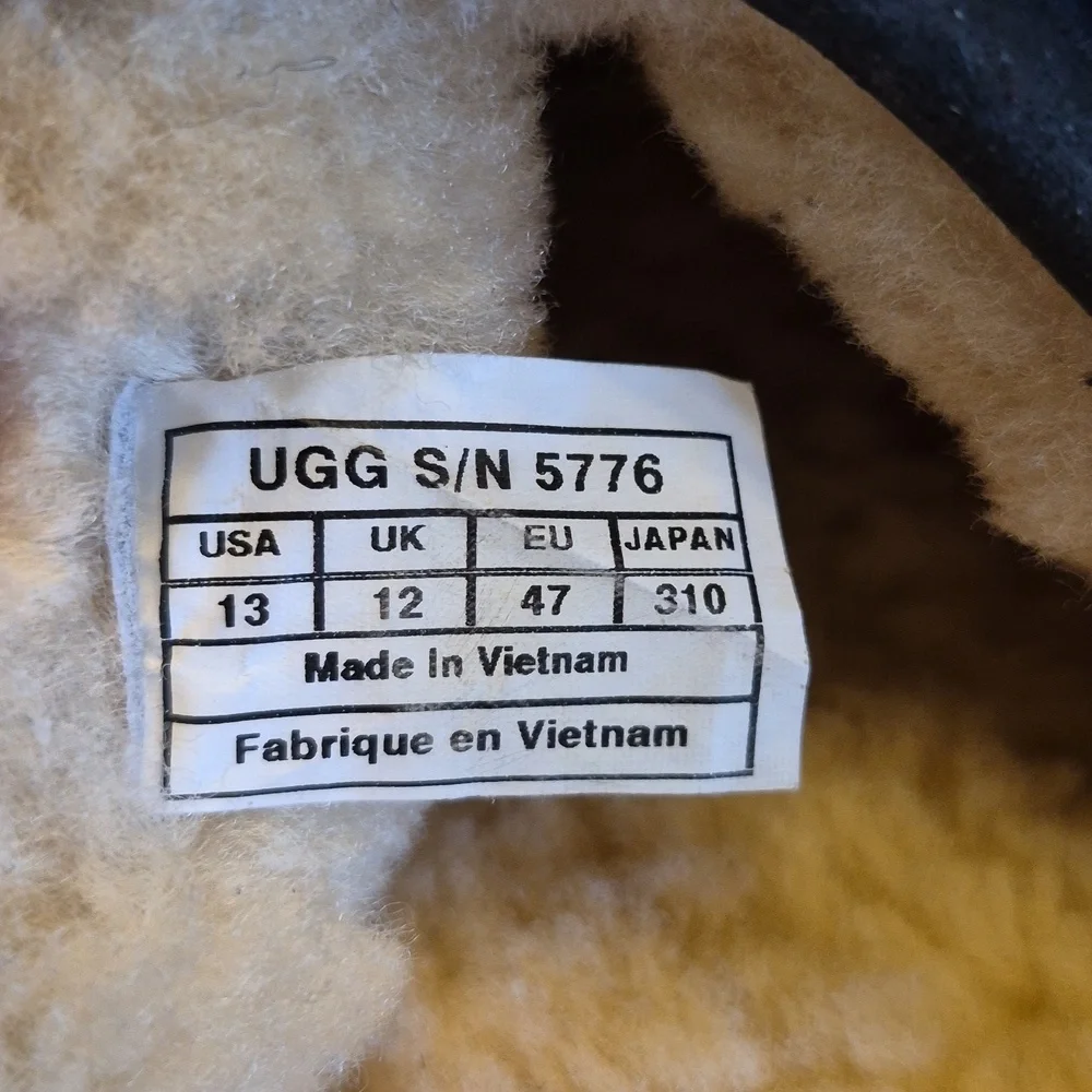 UGG Scuff Men's Suede Slippers Sherpa Lined. Sz. 13 (#1387S) Some Wear And Marks